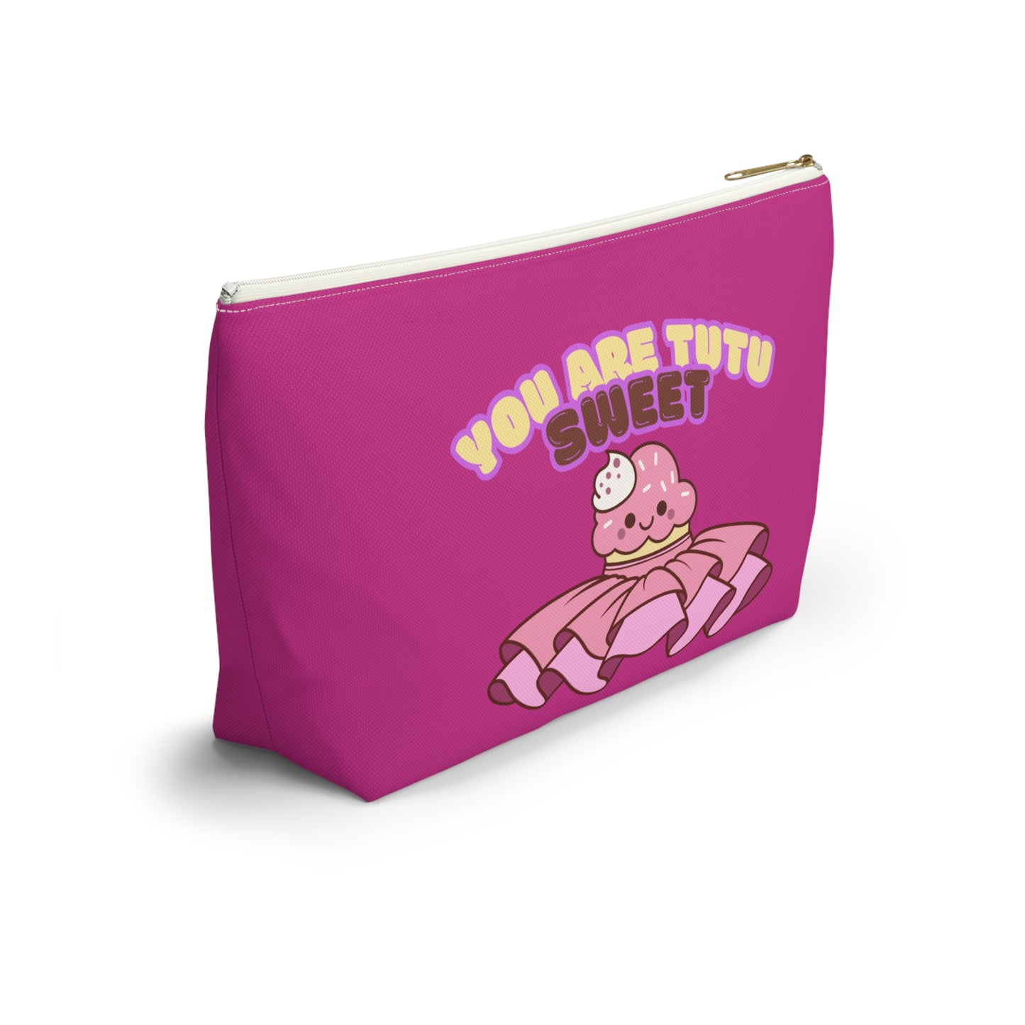 "You Are Tutu Sweet" Accessory Pouch & Makeup Bag – Kawaii Cupcake with Tutu Graphic