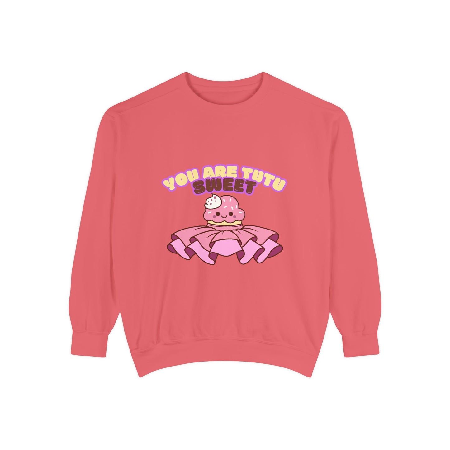 "You Are Tutu Sweet" Unisex Lightweight Crewneck Sweatshirt – Kawaii Cupcake in a Tutu Graphic Pullover for Ballet & Dance Lovers