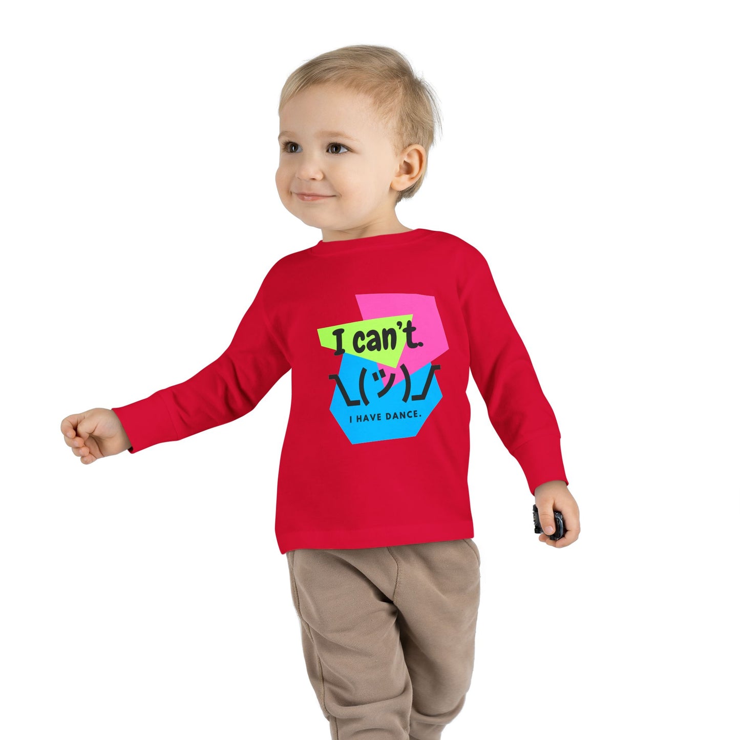 "I Can’t. I Have Dance." Toddler Long Sleeve Dance T-Shirt – 80s Retro Emoji Graphic Shirt for Kids