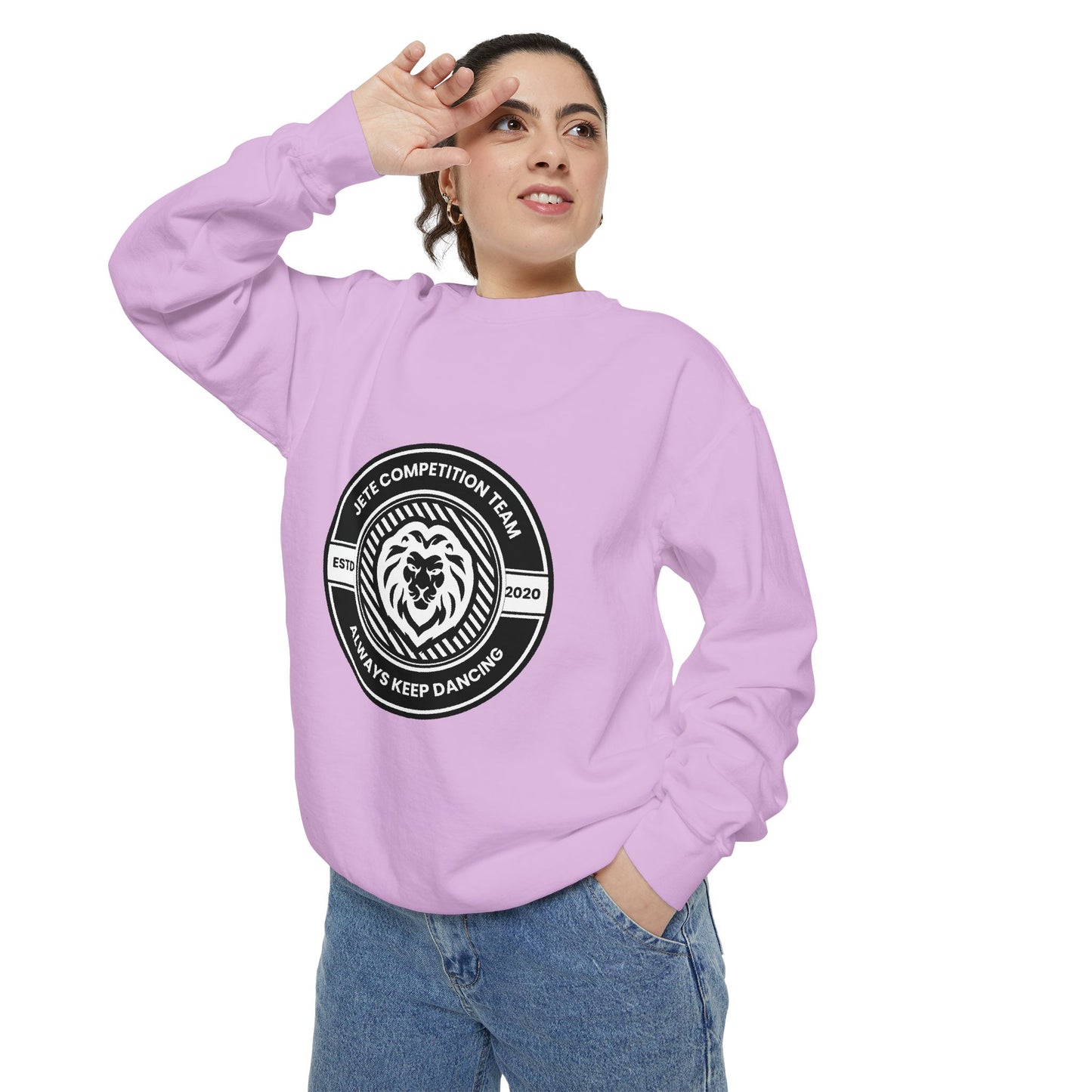 "Jeté Competition Team – Always Keep Dancing" Unisex Lightweight Crewneck Sweatshirt – Collegiate-Inspired Dance Team Pullover for Dancers & Studio Spirit Wear