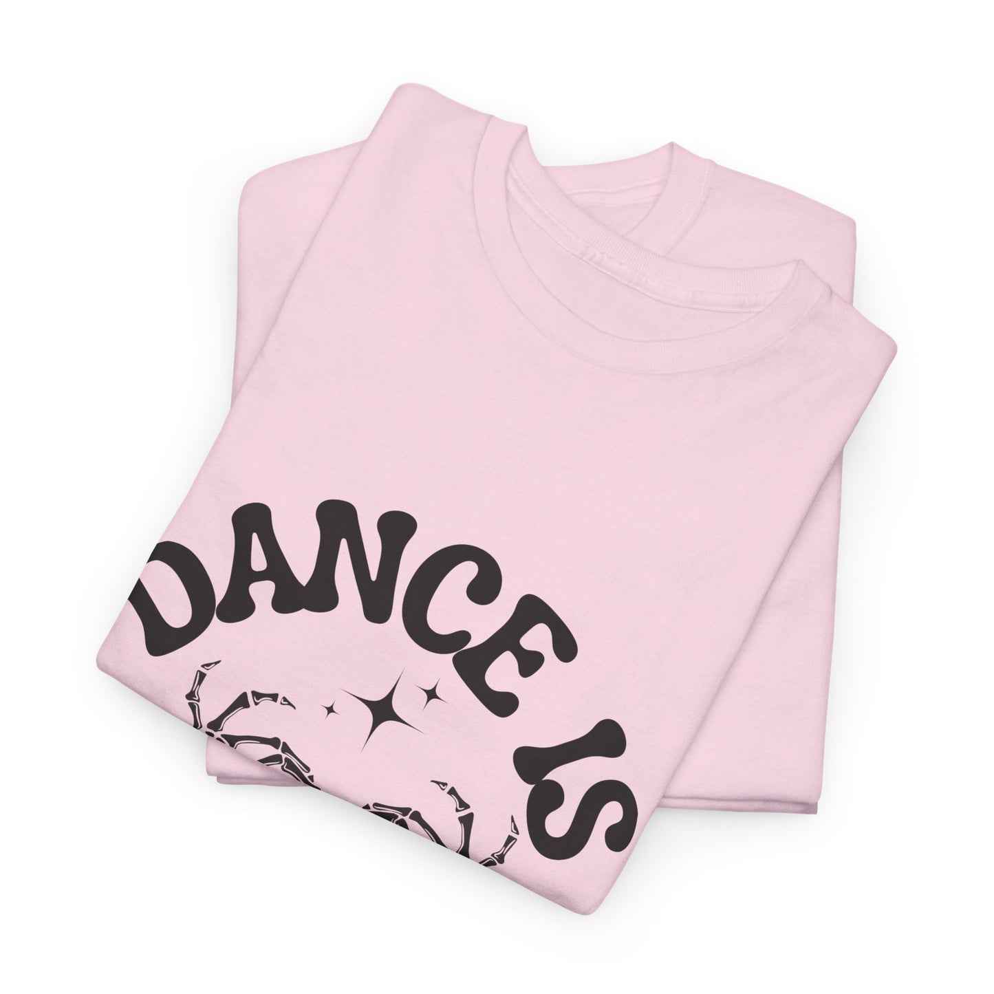 “Dance Is in My Bones” Halloween Dance T-Shirt with Cute Skeleton Heart Graphic - Unisex Heavy Cotton Tee