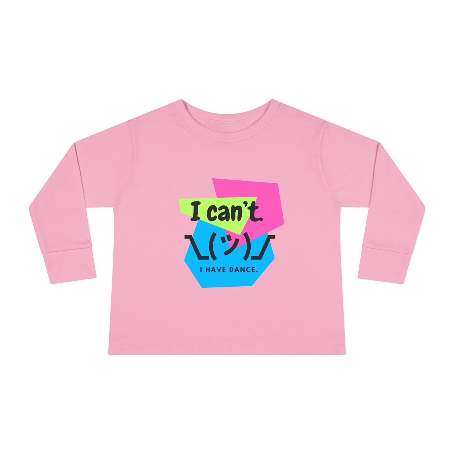 "I Can’t. I Have Dance." Toddler Long Sleeve Dance T-Shirt – 80s Retro Emoji Graphic Shirt for Kids