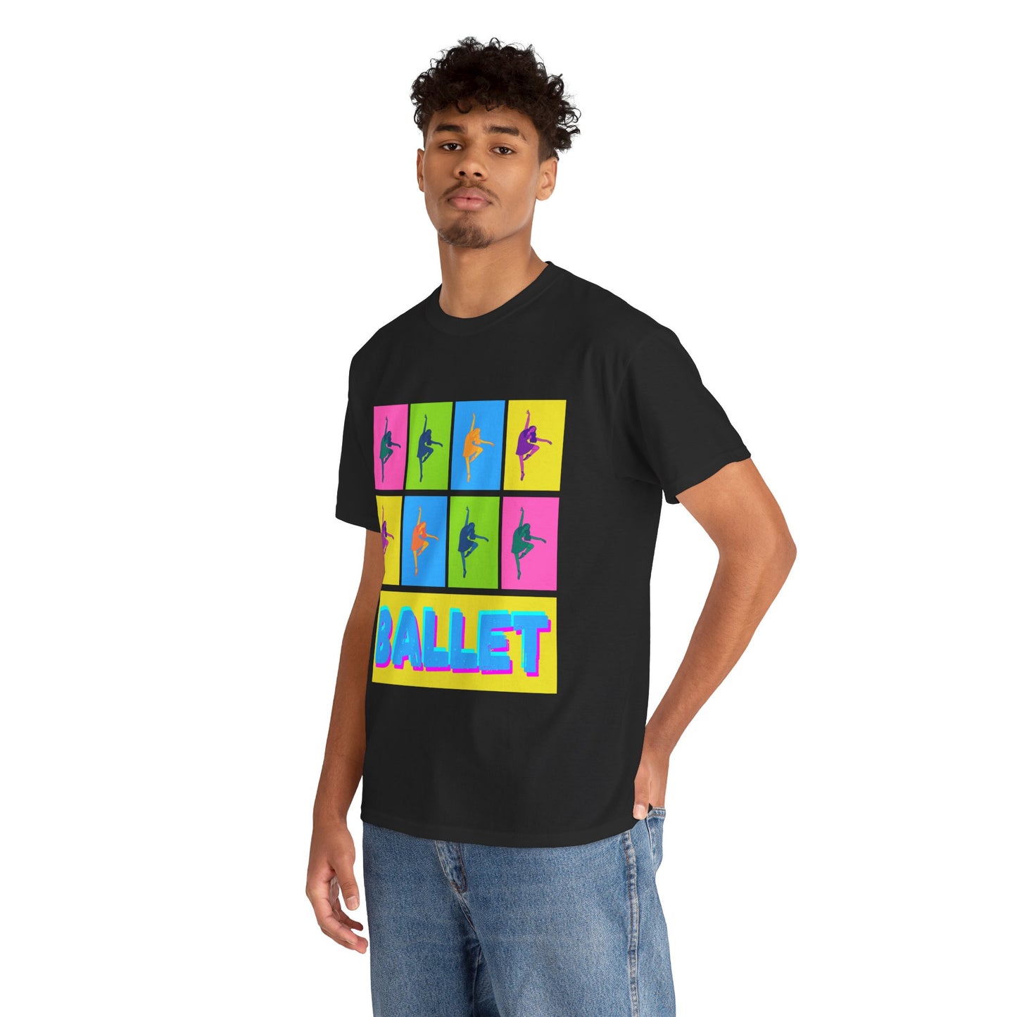 "Ballet" Pop Art Inspired Dance Graphic Unisex Heavy Cotton Tee – Artistic Ballet Dancer T-Shirt for Dance Lovers