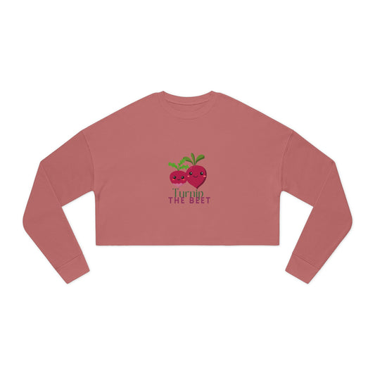 "Turnip the Beet" Women’s Cropped Dance Sweatshirt – Cute Veggie Graphic | Funny Dance Pun Apparel for Dancers & Music Lovers