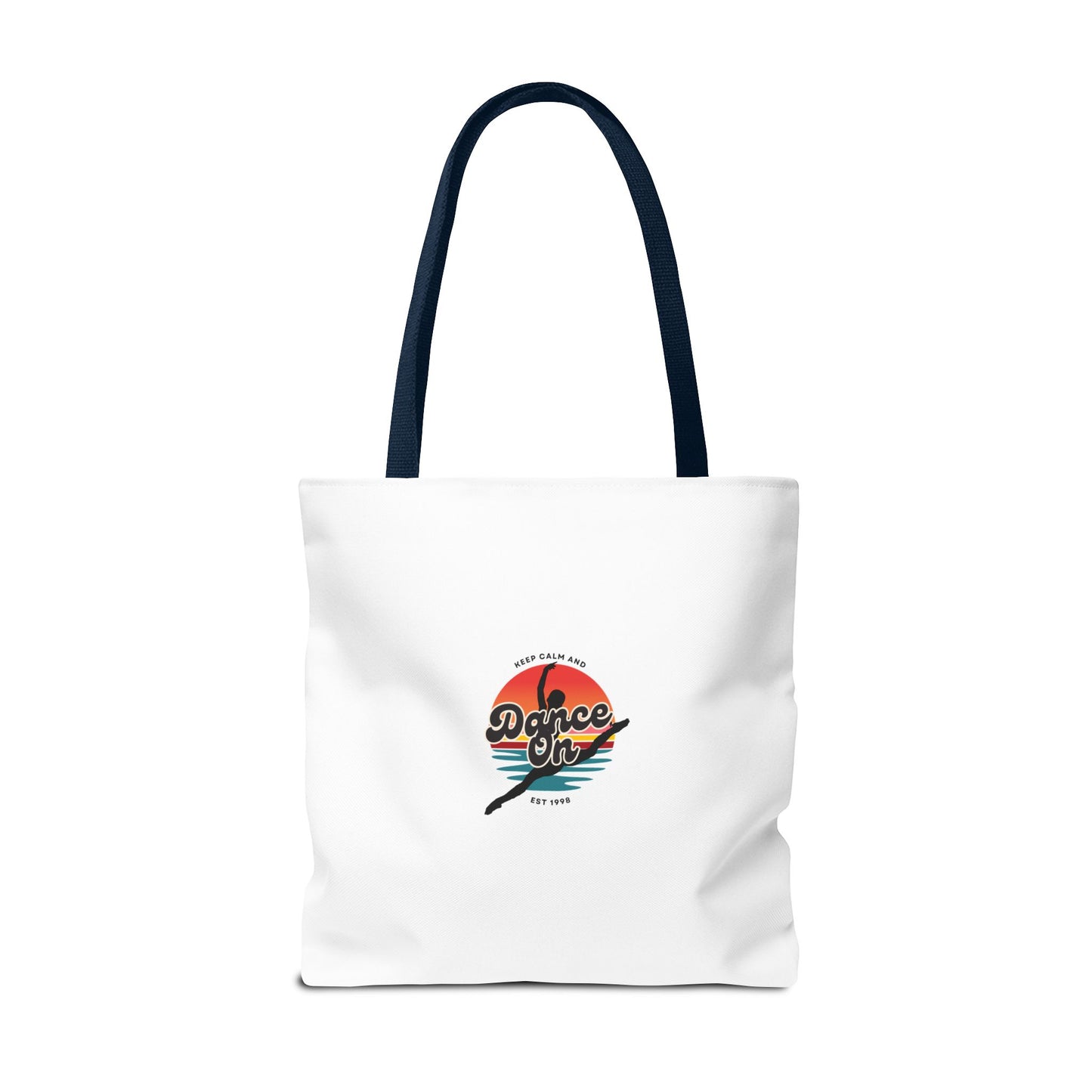 "Keep Calm and Dance On" Canvas Tote Bag – Retro Dance Graphic, Durable Shopping & Everyday Dance Bag