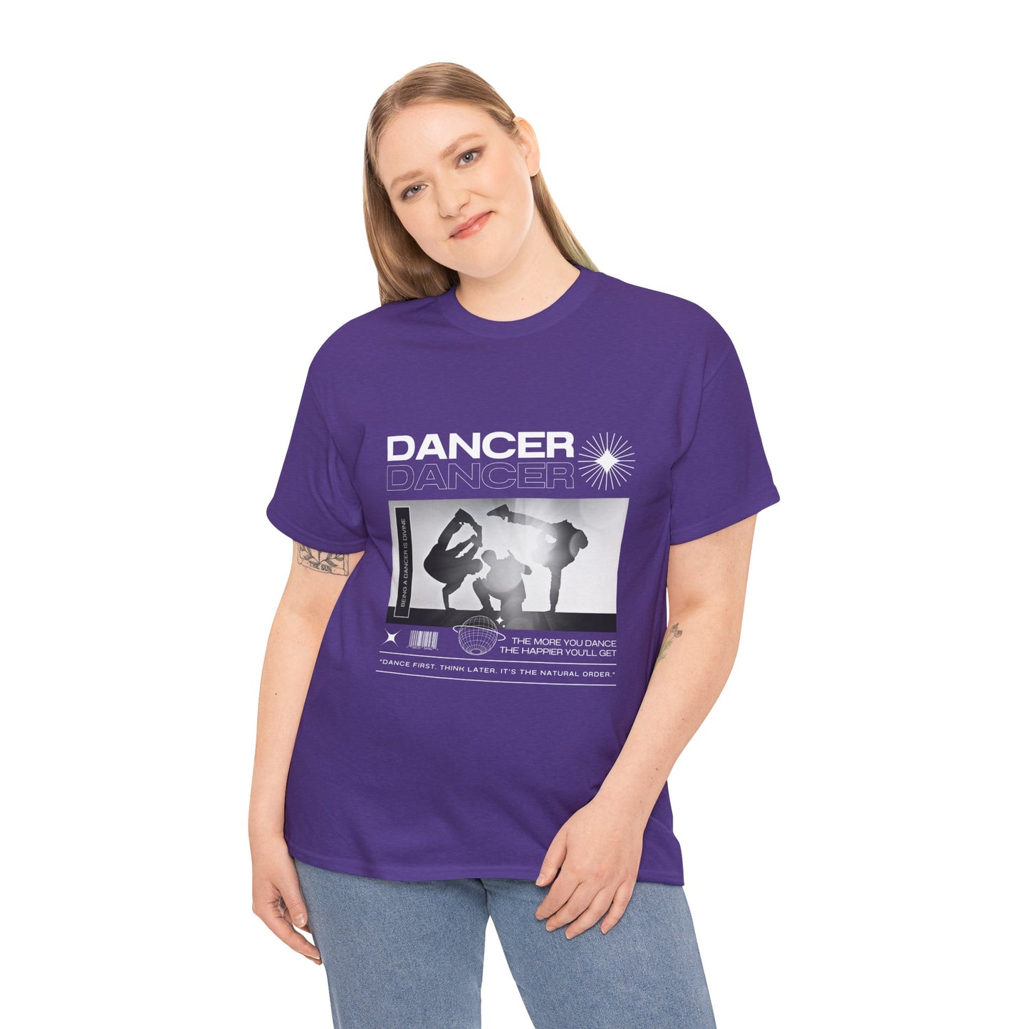 “Dancer” Graphic with Breakdancer Streetwear-Inspired Design | Hip-Hop Dance T-Shirt for Men & Women | Unisex Heavy Cotton Tee