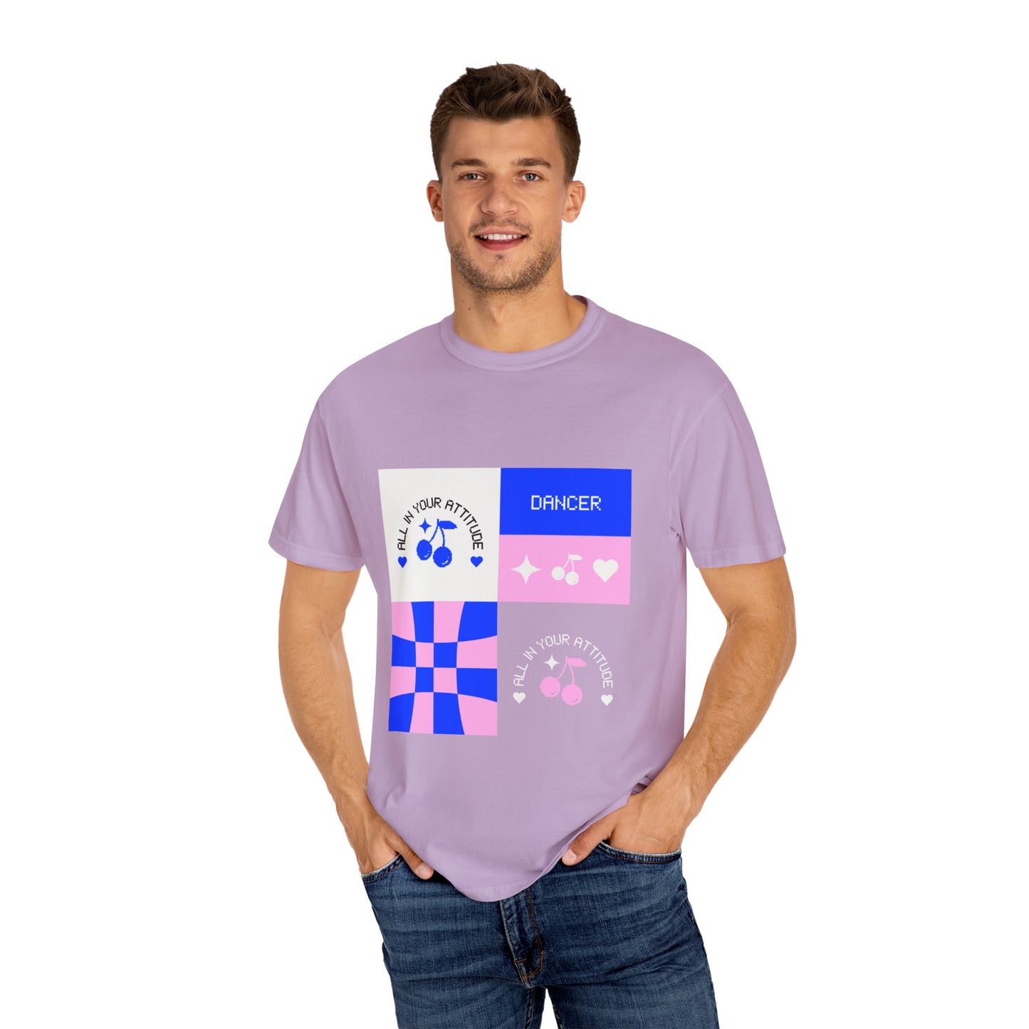 "Dancer, All in Your Attitude" Unisex Garment-Dyed T-Shirt – Bold Superhero-Style Graphic Tee – Empowering Dance Shirt for Performers