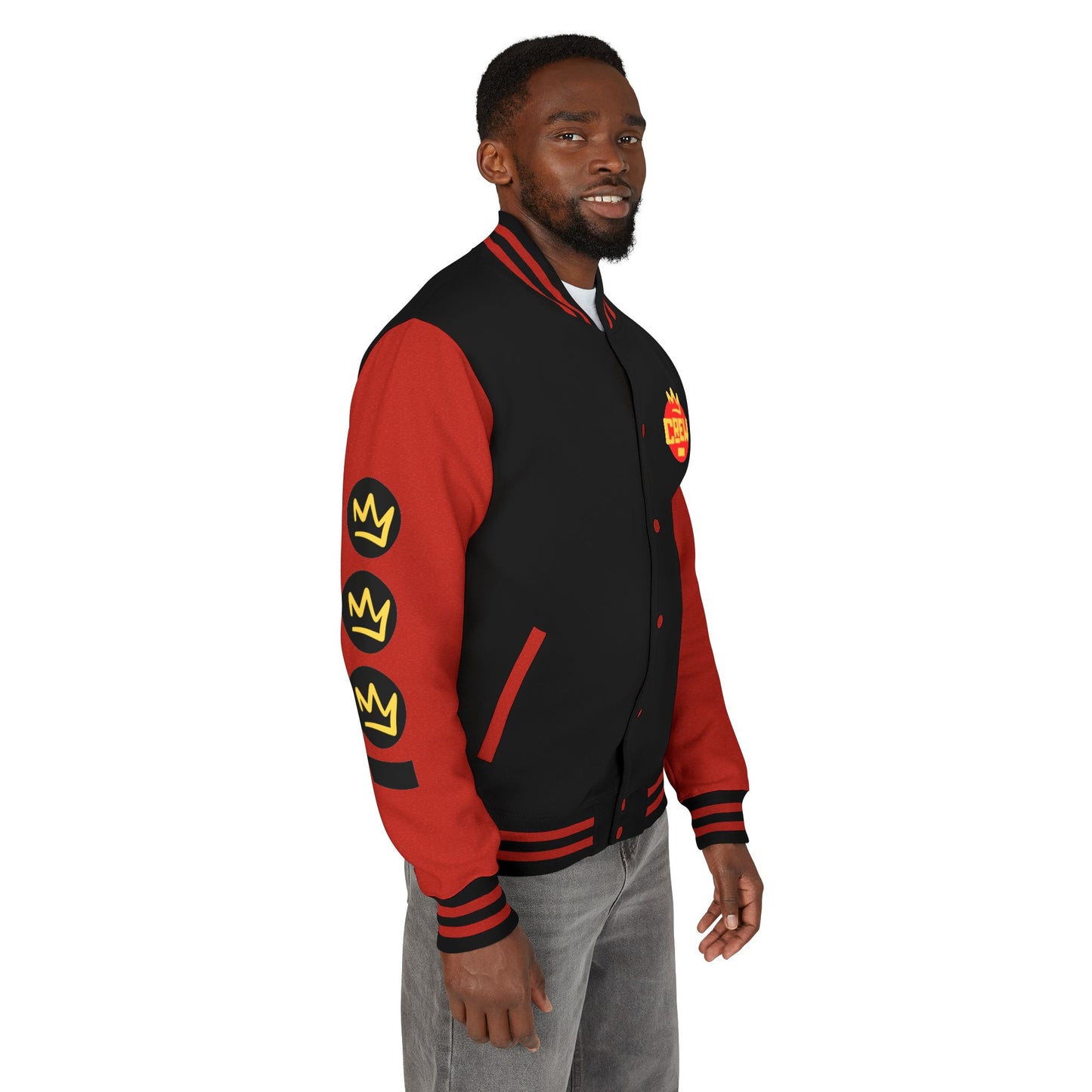Full Out Premium Collection Letterman Jacket β Unisex Heavyweight Varsity Jacket with "Full Out" Back Graphic and "Crew" Front Design