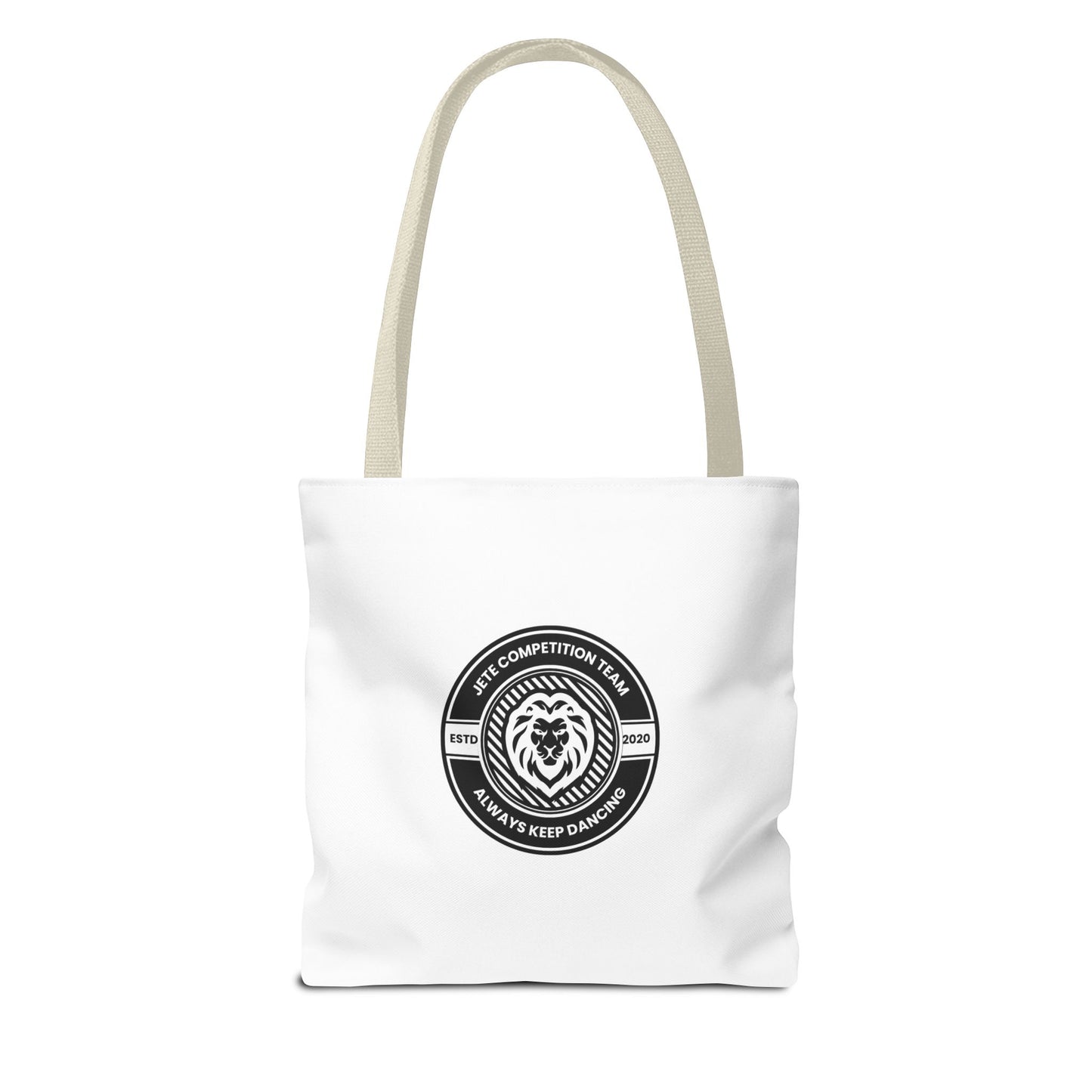 "Jeté Competition Team, Always Keep Dancing" Canvas Tote Bag – Collegiate Dance Team Logo | Reusable Dance Bag for Dancers, Rehearsals & Competitions