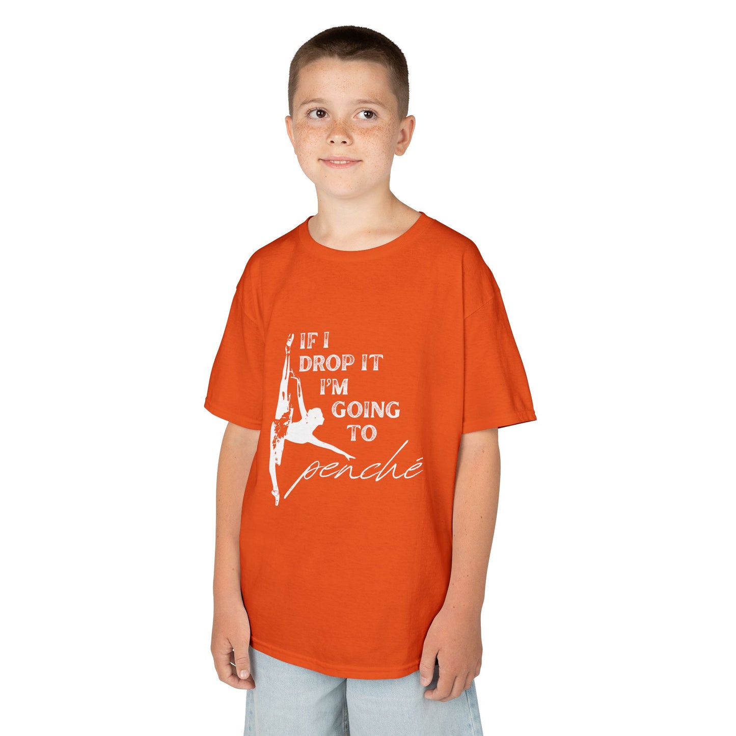 “If I Drop It, I’m Going to Penché” Funny Dance T-Shirt – Youth Short Sleeve Tee with Dancer Graphic and Optional Name or Studio Personalization