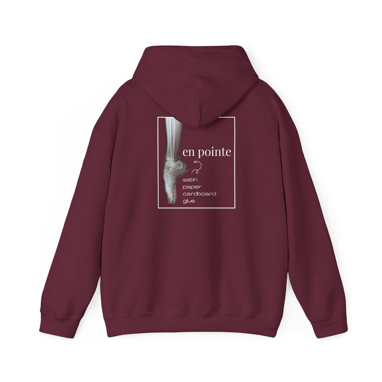 "I Dance En Pointe" Unisex Hoodie – Ballet-Themed Personalized Hoodie for Teens and Adults Featuring X-Ray Foot Design