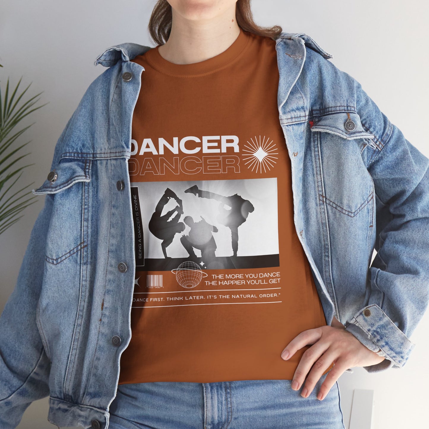 “Dancer” Graphic with Breakdancer Streetwear-Inspired Design | Hip-Hop Dance T-Shirt for Men & Women | Unisex Heavy Cotton Tee