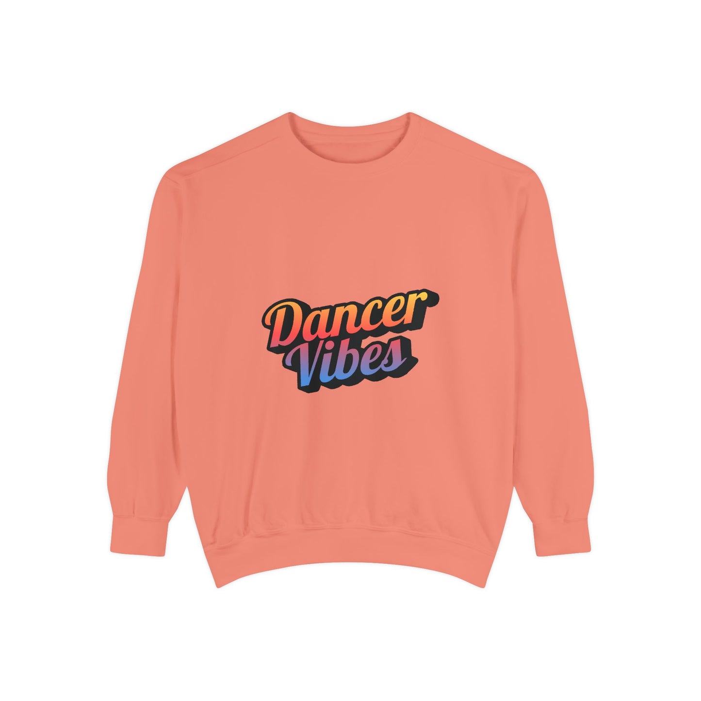 "Dancer Vibes" Unisex Lightweight Crewneck Sweatshirt – Colorful Text Graphic Pullover for Dance Lovers & Studio Style