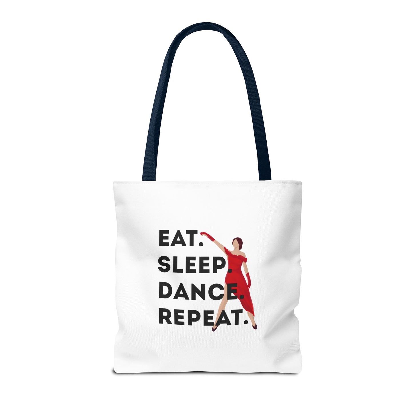 "Eat Sleep Dance Repeat" Canvas Tote Bag – Bold Dancer Graphic Dance Bag for Studio, School & Everyday Use