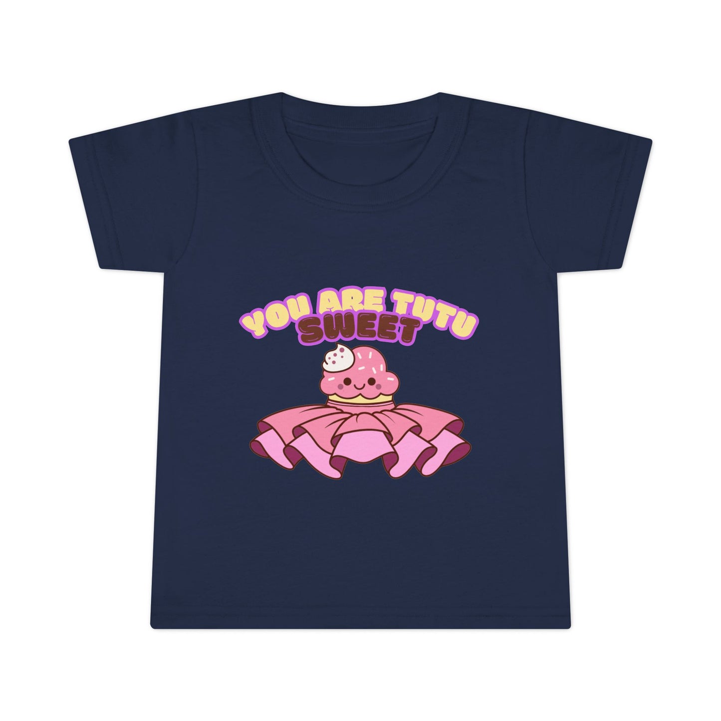 "You Are Tutu Sweet" Toddler Dance T-Shirt – Kawaii Cupcake in Tutu Graphic Short Sleeve Tee for Kids