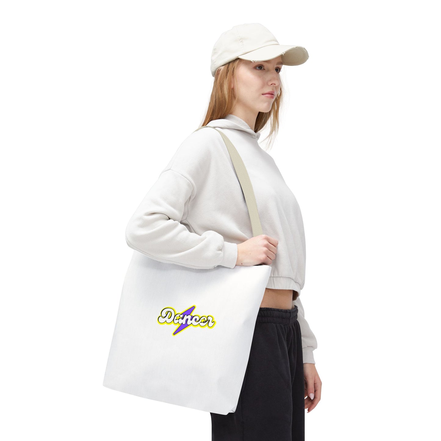 “Dancer” Superhero Graphic Canvas Tote Bag – Bold Dance Tote for Classes, Rehearsals & Everyday Use