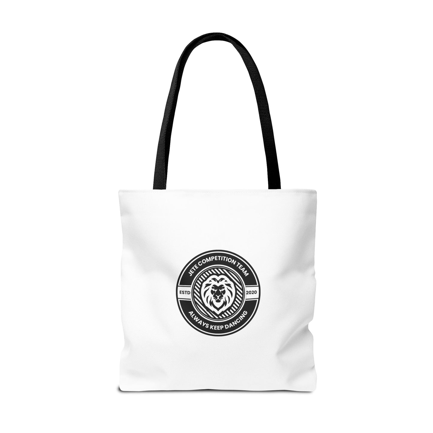 "Jeté Competition Team, Always Keep Dancing" Canvas Tote Bag – Collegiate Dance Team Logo | Reusable Dance Bag for Dancers, Rehearsals & Competitions