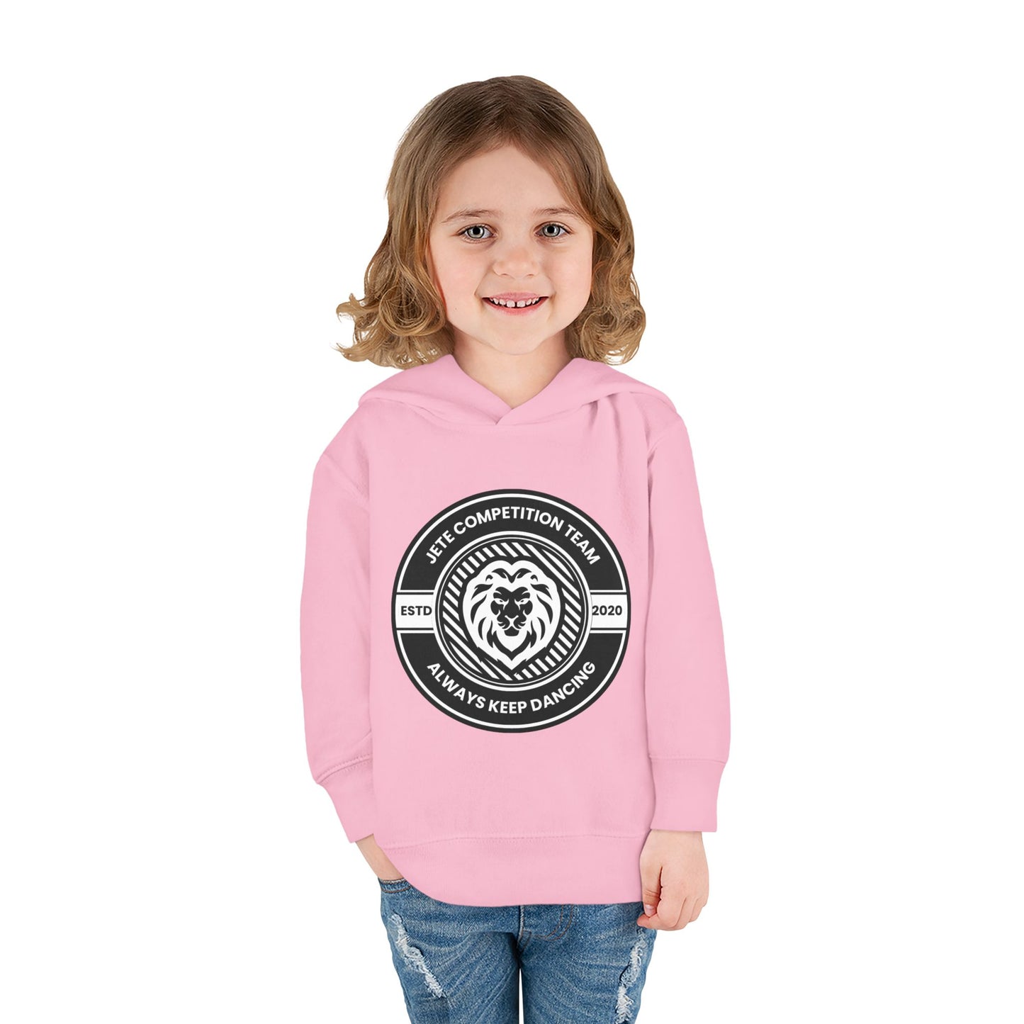 “Jeté Competition Team: Always Keep Dancing” Toddler Pullover Fleece Hoodie – Collegiate Dance Graphic | Sweatshirt for Kids