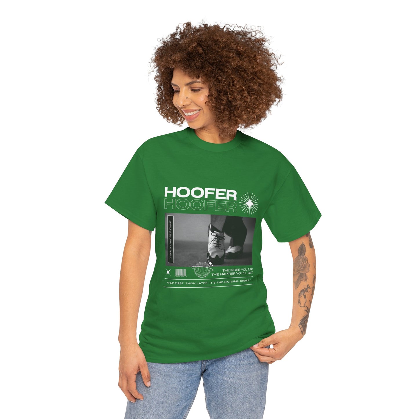“Hoofer" Tap Dance Unisex Heavy Cotton Tee – Streetwear-Inspired Tap Shoes Graphic T-Shirt for Dancers