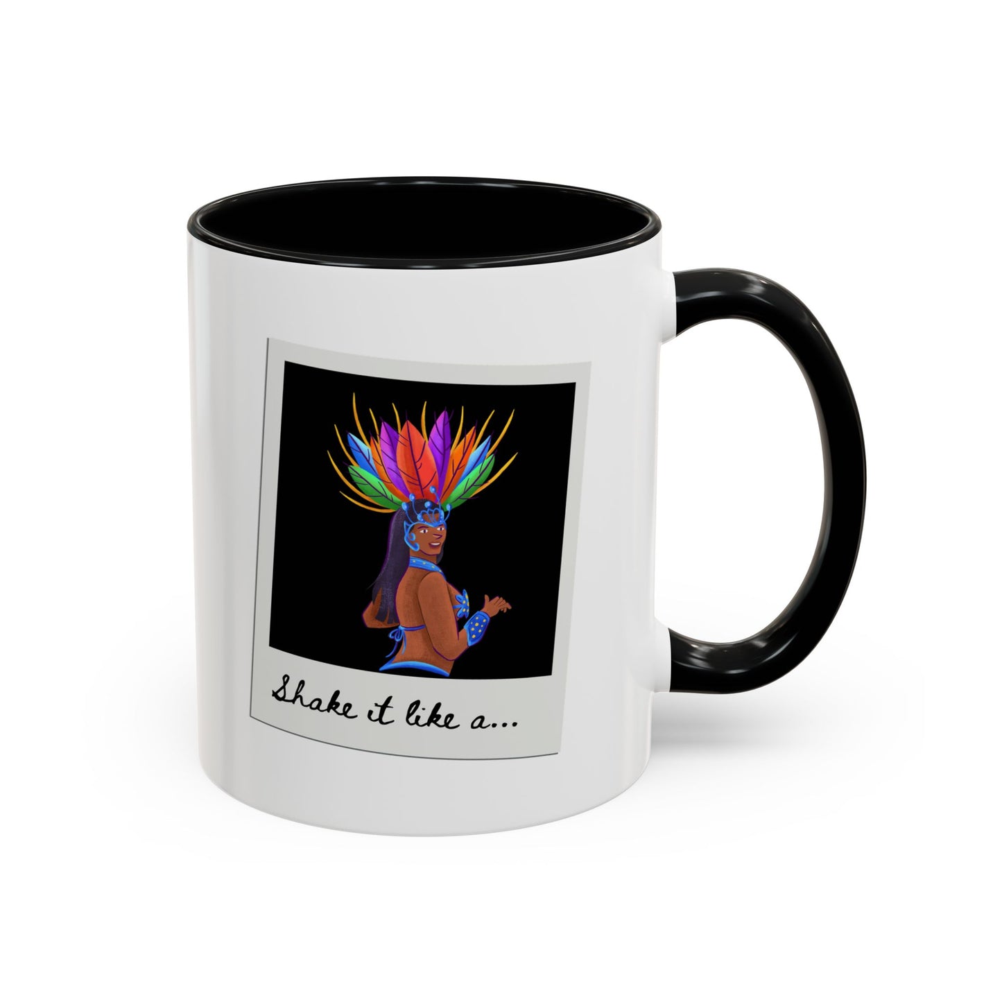 "Shake It Like a..." Accent Coffee Mug – Fun Dance Quote Ceramic Mug for Dancers and Music Lovers