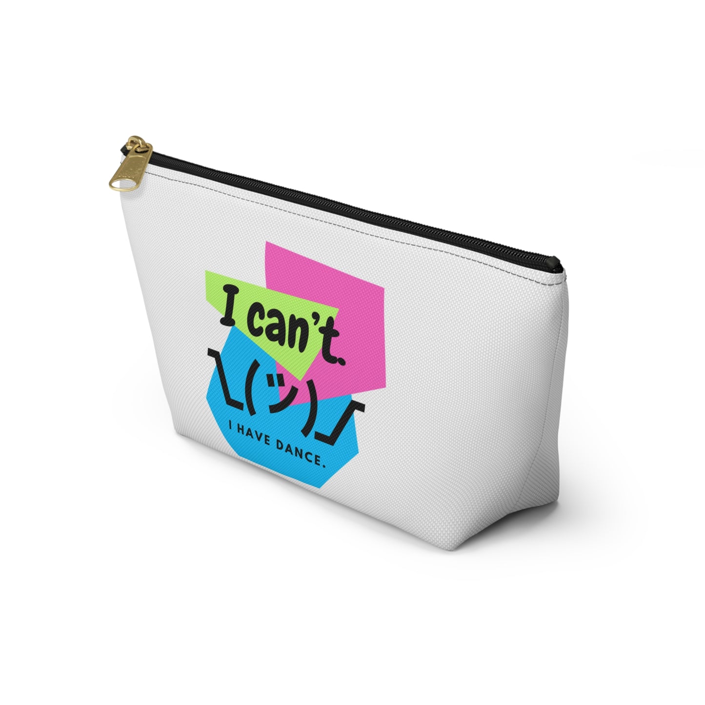 "I Can’t. I Have Dance." Makeup Bag – Retro 80s-Inspired Emoji Graphic – Fun Dance-Themed Zipper Pouch for Cosmetics, Accessories & Gifts