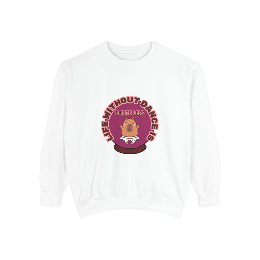 "Life Without Dance Is Pointeless" Unisex Lightweight Crewneck Sweatshirt – Bold Retro Ballet Pun Graphic Pullover for Dancers & Dance Lovers