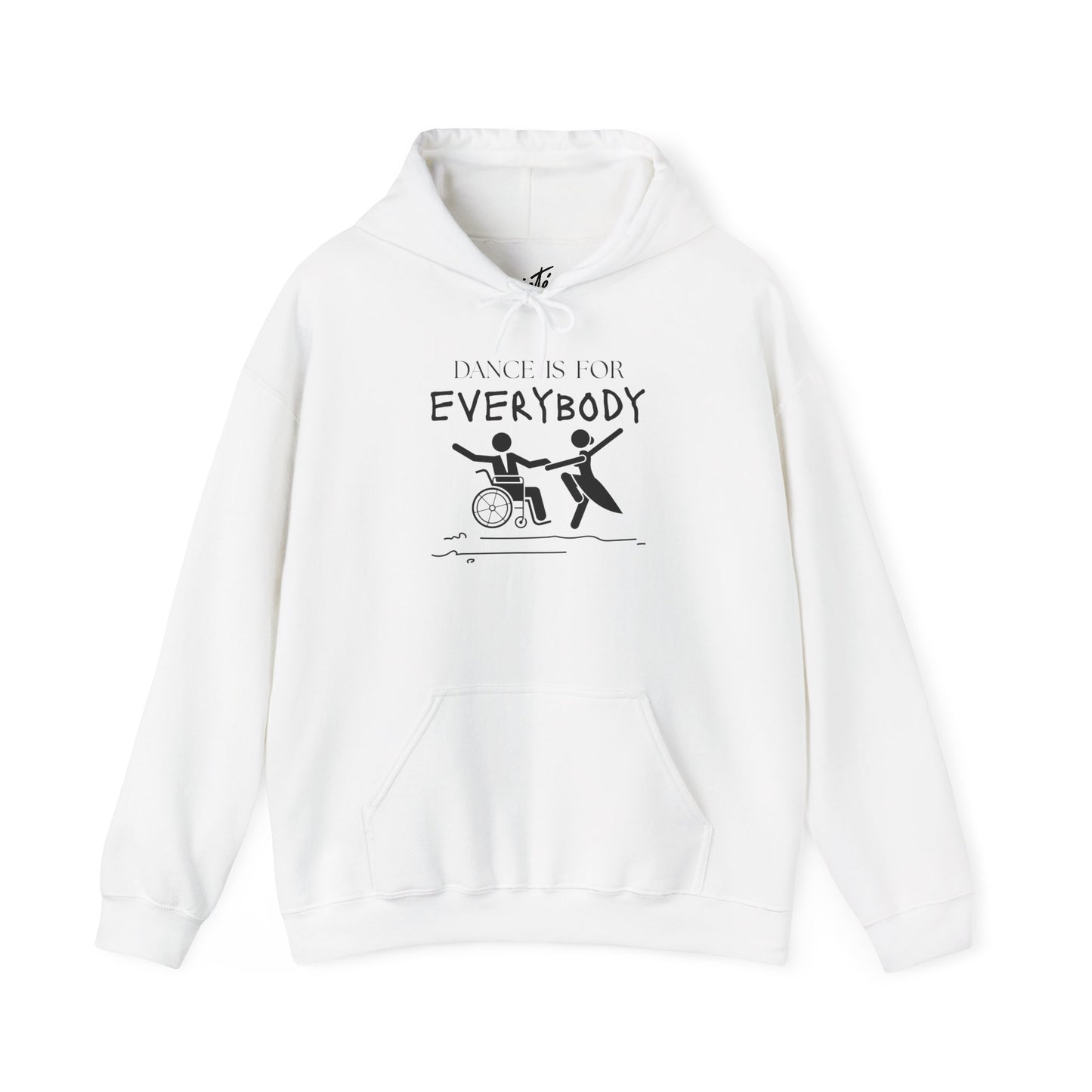 "Dance Is for Everybody" Unisex Hoodie – Inclusive Dance-Themed Hoodie for Teens and Adults with Personalization Option on Sleeve