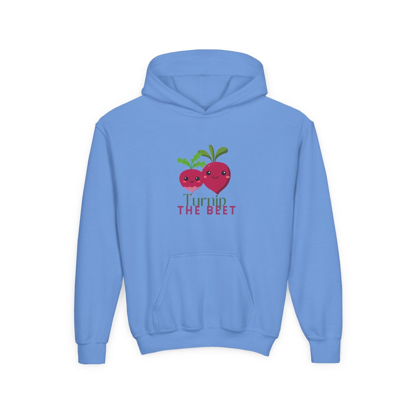 "Turnip the Beet" Youth Hooded Sweatshirt – Cute Vegetable Dance Pun Graphic Hoodie for Kids and Teens