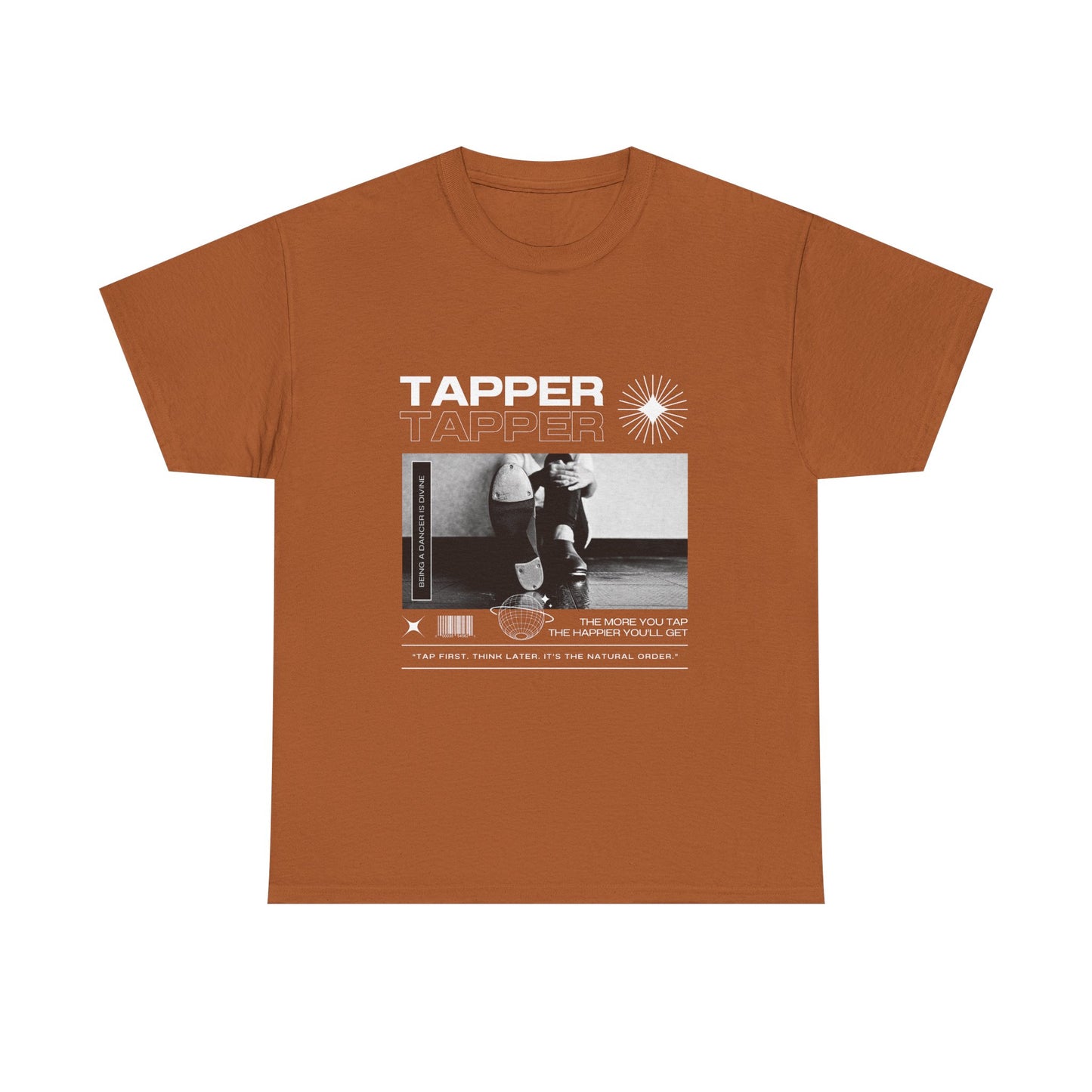 “Tapper” Tap Dance Unisex Heavy Cotton Tee – Streetwear-Inspired Tap Shoes Graphic T-Shirt for Dancers