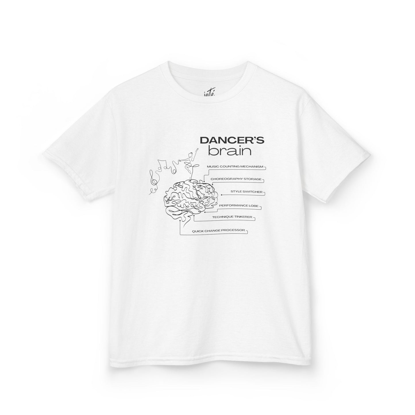 “Dancer’s Brain” Youth Short Sleeve Tee with Funny Dance Brain Graphic – Personalized Dance T-Shirt for Kids & Teens, Custom Name or Studio Option