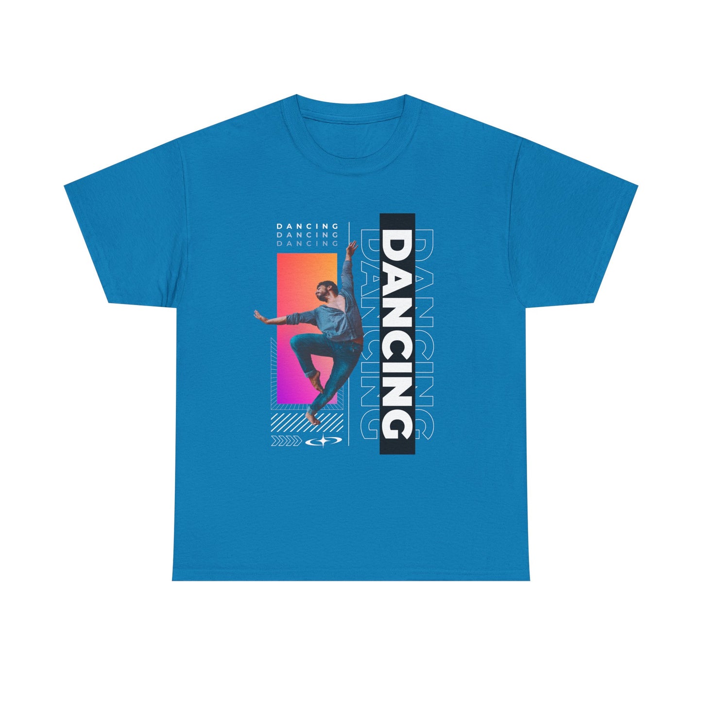 “Dancing” Streetwear-Inspired Male Dancer Unisex Heavy Cotton Tee – Urban Dance Graphic T-Shirt for Performers and Dance Lovers