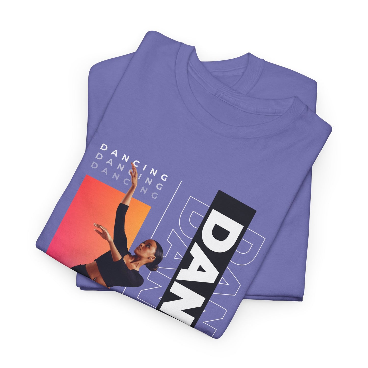 “Dancing” Streetwear-Inspired Female Dancer Unisex Heavy Cotton Tee – Urban Dance Graphic T-Shirt for Performers and Dance Lovers
