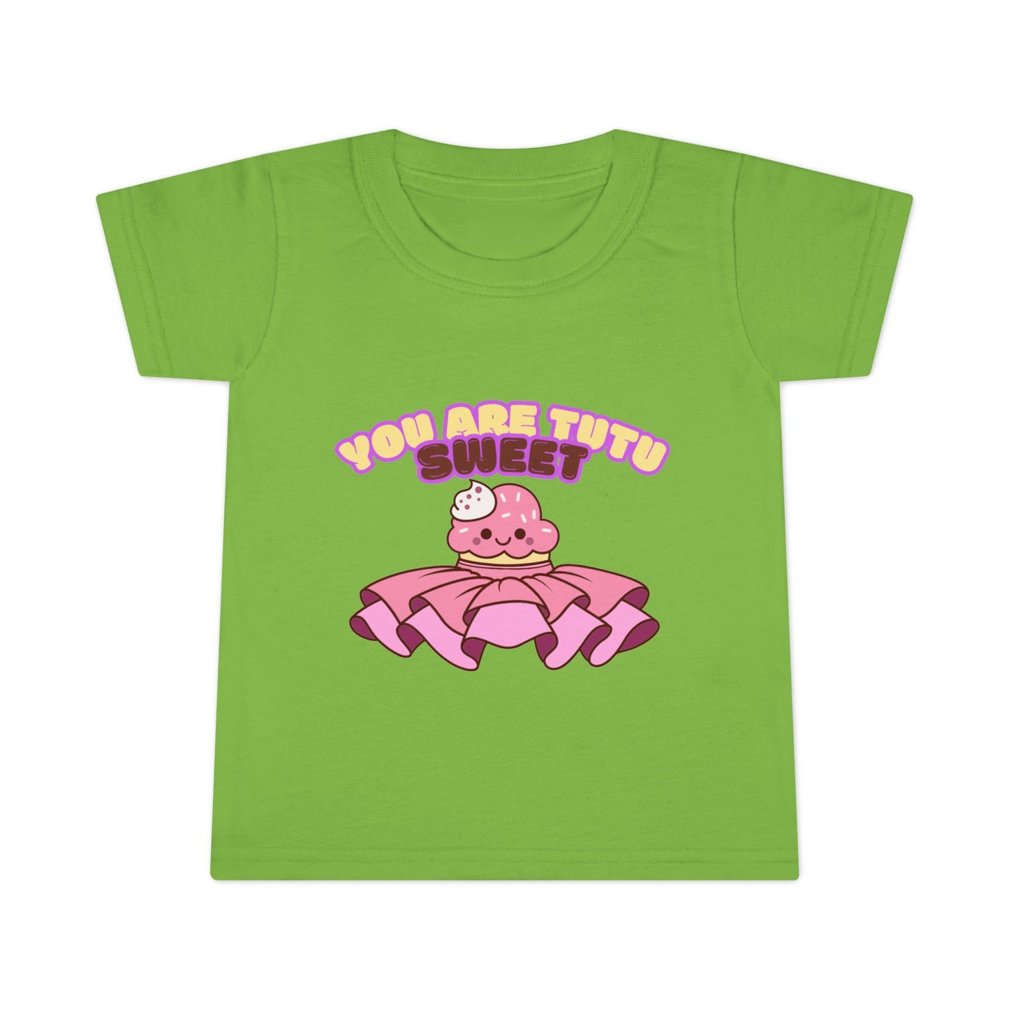 "You Are Tutu Sweet" Toddler Dance T-Shirt – Kawaii Cupcake in Tutu Graphic Short Sleeve Tee for Kids