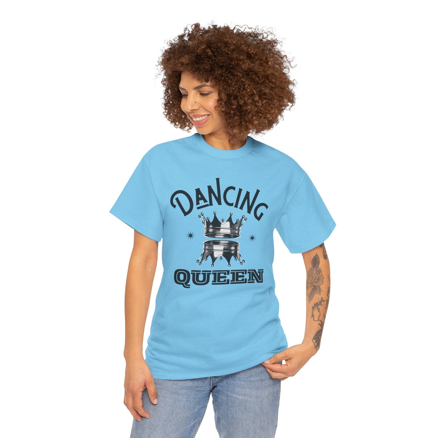 “Dancing Queen" Unisex Heavy Cotton T-Shirt with Crown Graphic – Dance-Inspired Graphic Tee for Adults & Kids