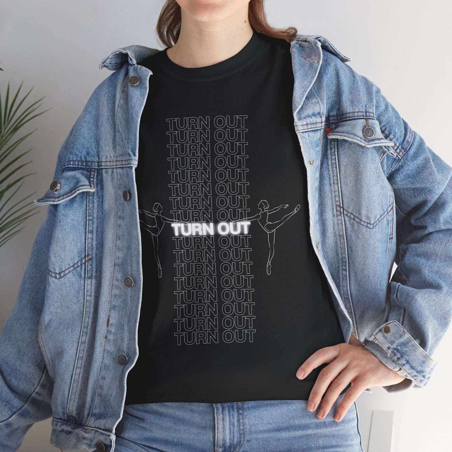 "Turn Out" Ballerina Graphic Unisex Heavy Cotton Tee – Ballet Dance T-Shirt for Dancers & Dance Enthusiasts