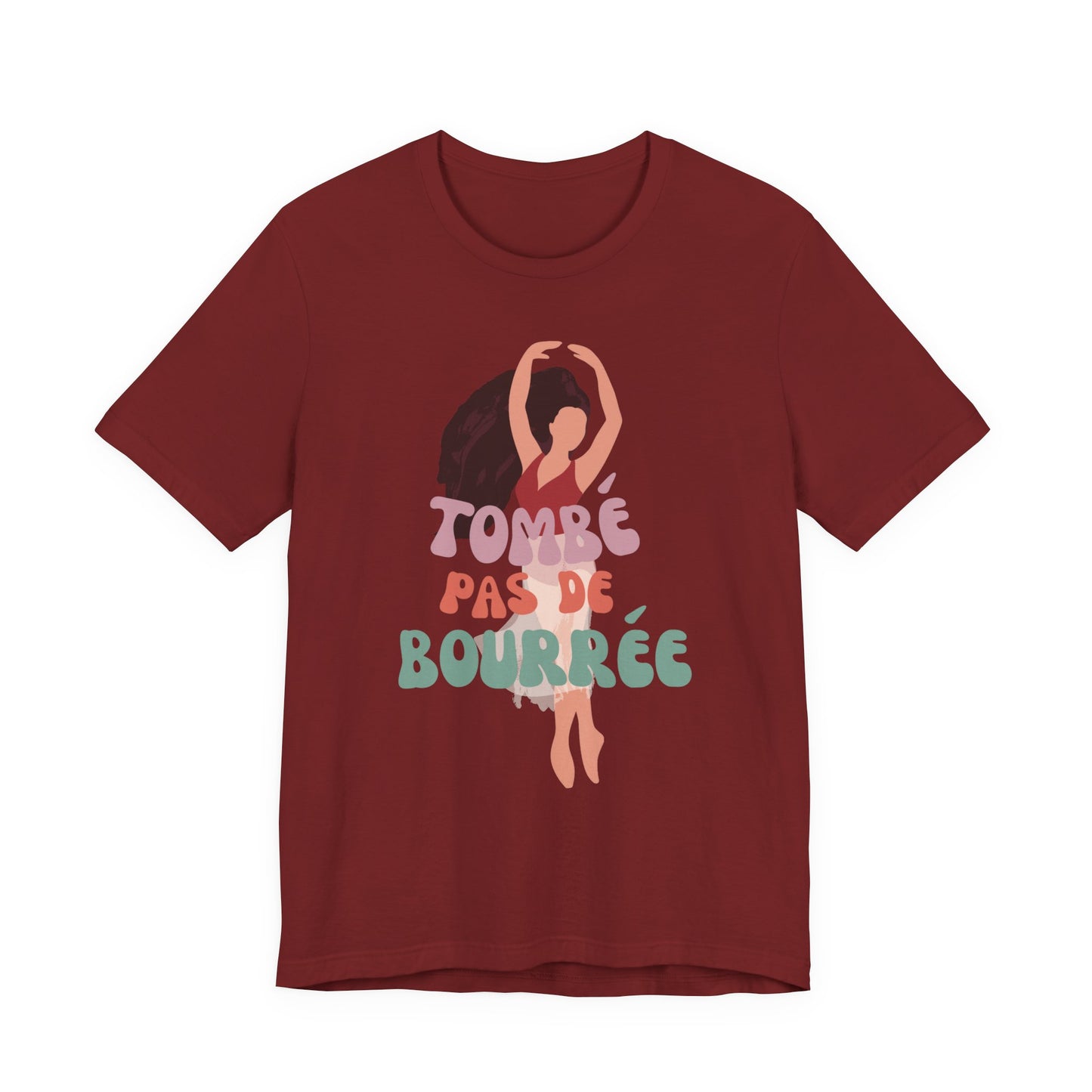 “Tombé Pas de Bourrée” T-Shirt – Ballet Dance Phrase Unisex Garment-Dyed Tee with Elegant Dancer Graphic