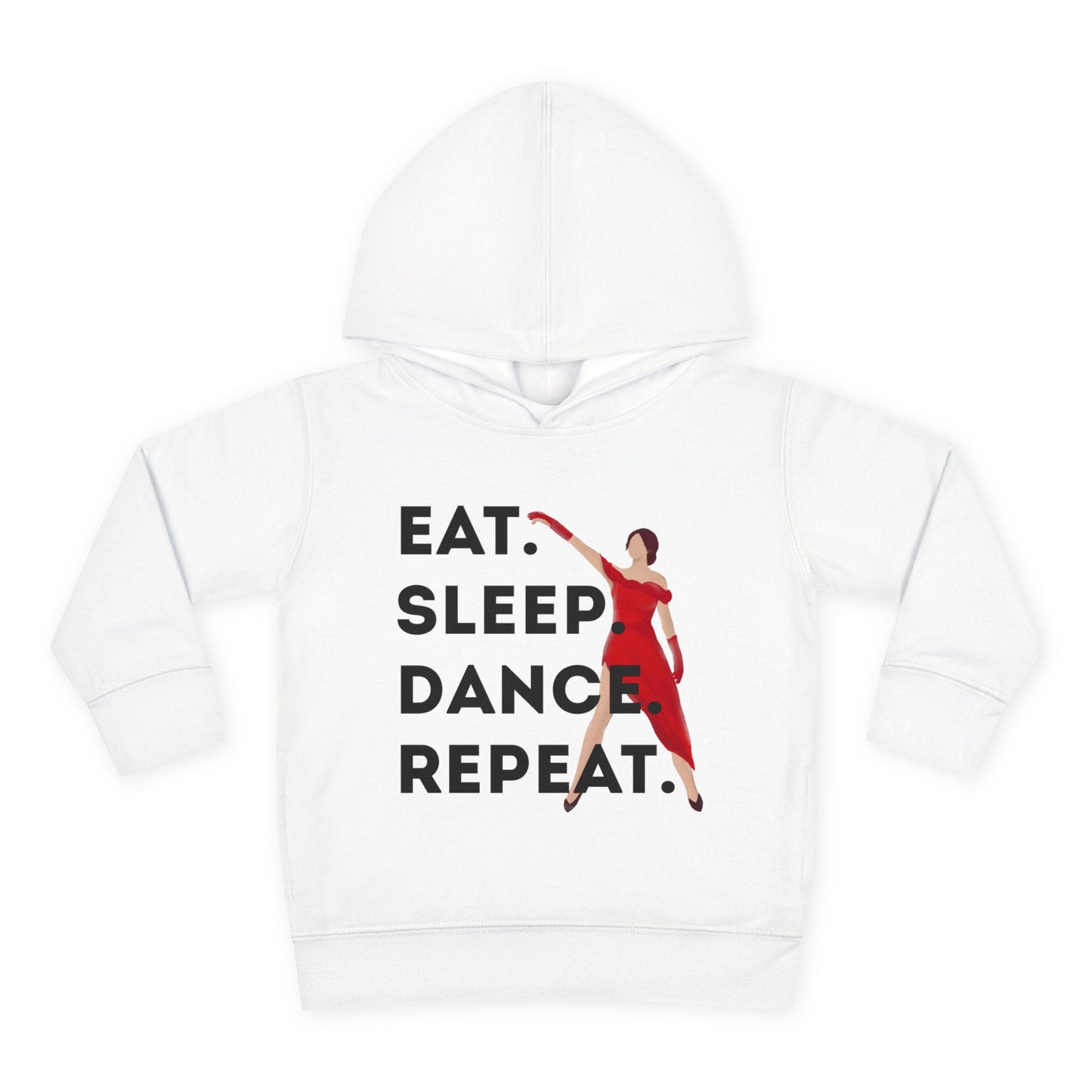 "Eat Sleep Dance Repeat" Toddler Dance Hoodie – Bold Dancer Graphic Fleece Pullover for Kids