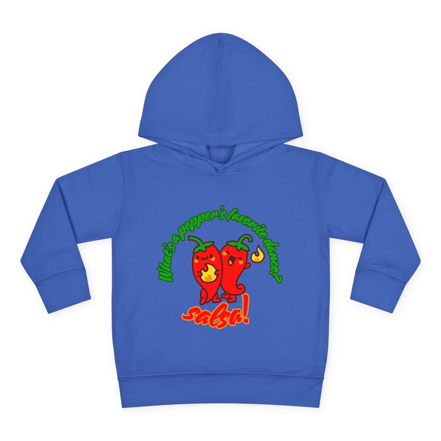 "What's a Pepper's Favorite Dance? Salsa!" Toddler Fleece Dance Hoodie – Funny Colorful Pullover for Kids