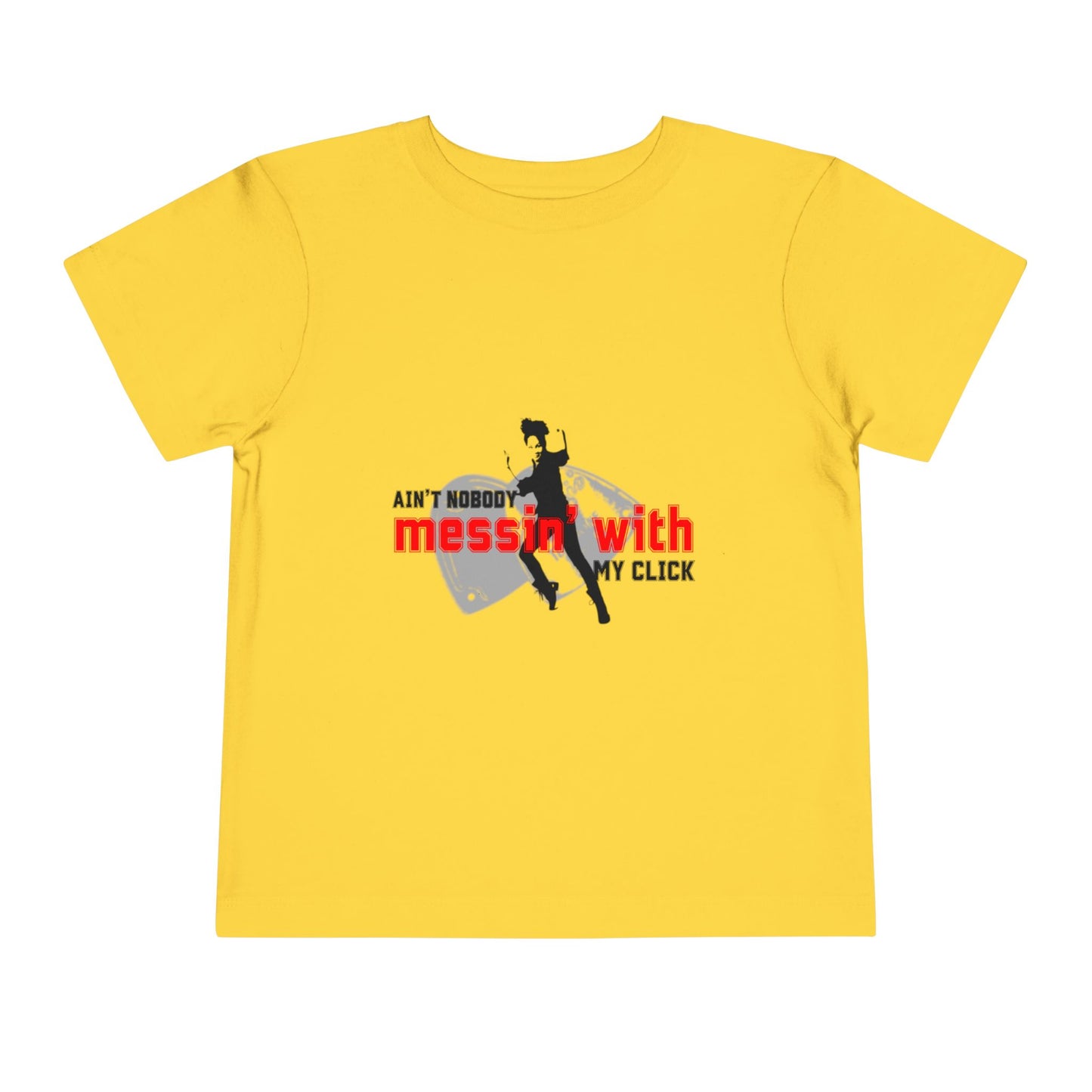 “Ain’t Nobody Messin’ With My Click” Toddler Short Sleeve T-Shirt – Tap Dance Graphic Tee with Tap Dancer Design for Kids