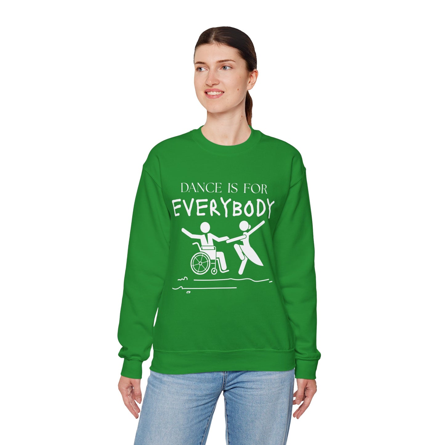 “Dance Is for Everybody” Inclusive Dance Sweatshirt – Unisex Heavy Blend Crewneck with Optional Name or Studio Personalization