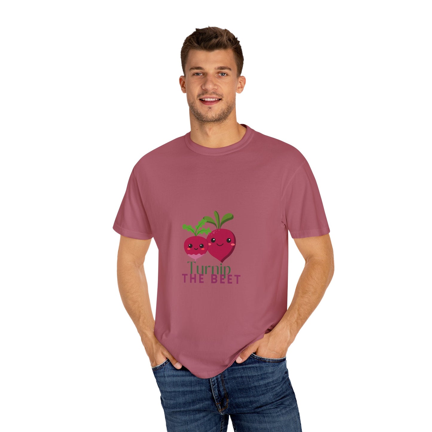 "Turnip the Beet" Unisex Garment-Dyed T-Shirt – Cute Veggie Dance Pun Graphic Tee – Funny Foodie Shirt for Dancers & Music Lovers