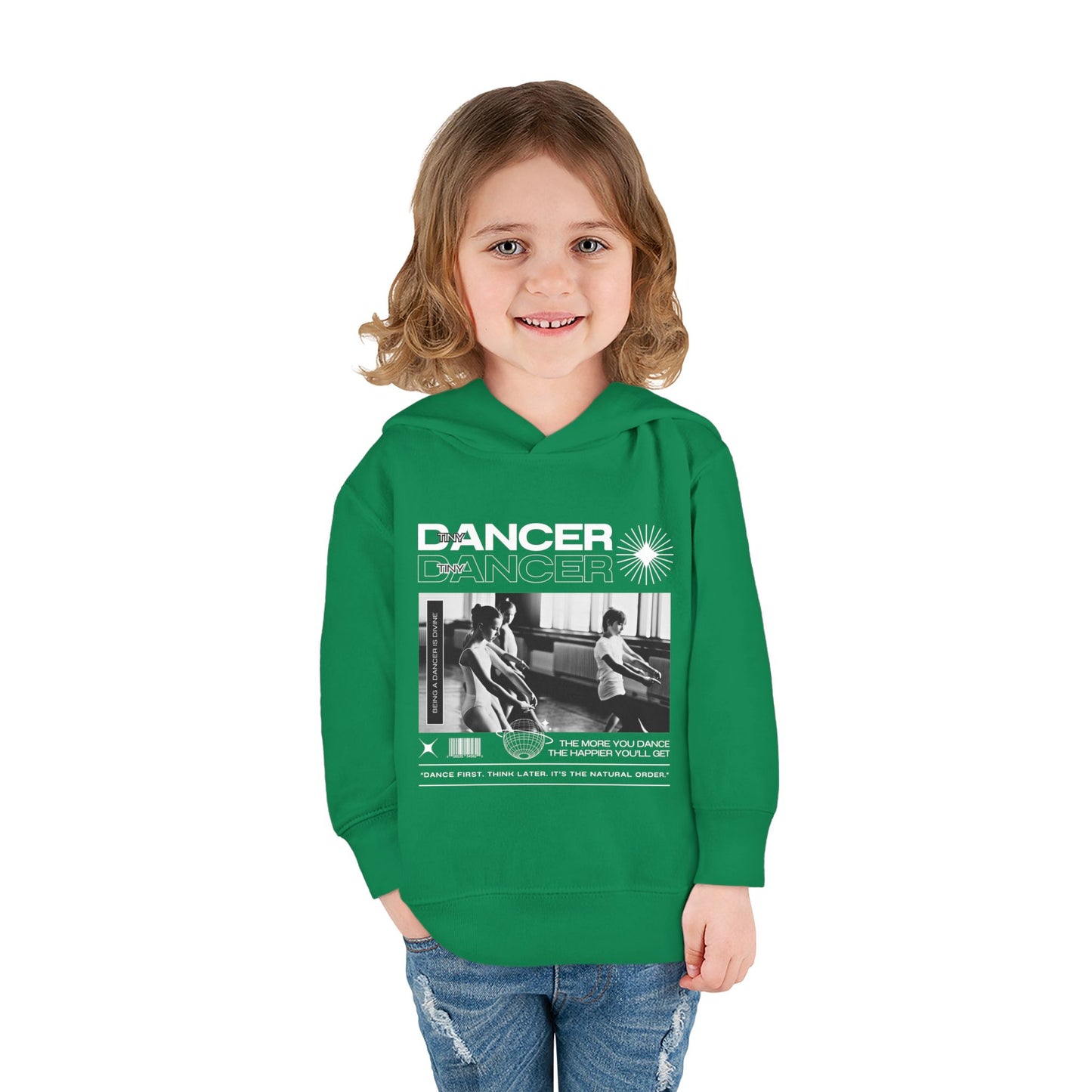 “Dancer” Toddler Pullover Hoodie – Streetwear-Inspired Ballet Class Graphic Sweatshirt for Kids”
