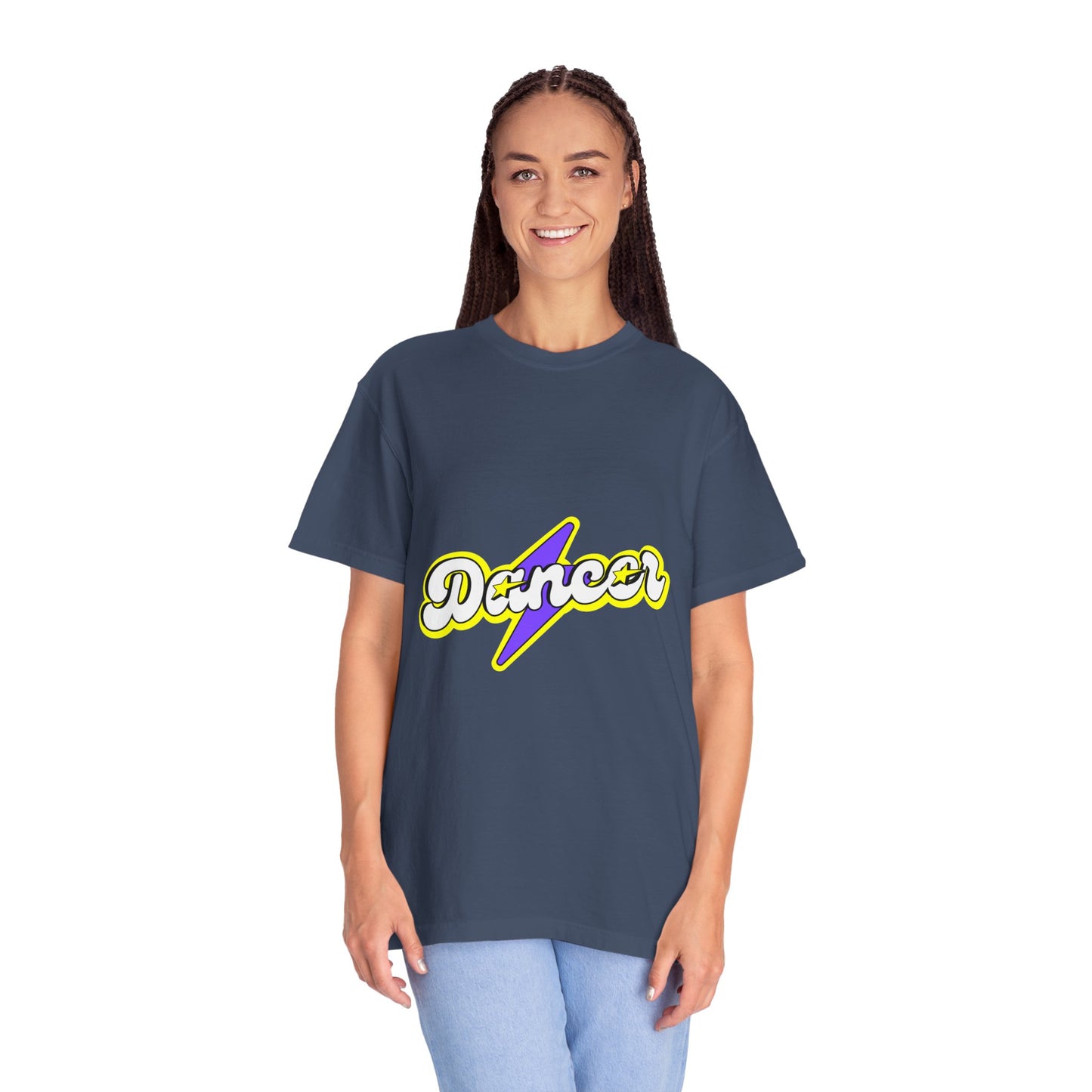 "Dancer" Unisex Garment-Dyed T-Shirt – Superhero-Style Bold Graphic Tee – Dance Power Shirt for Performers & Movers