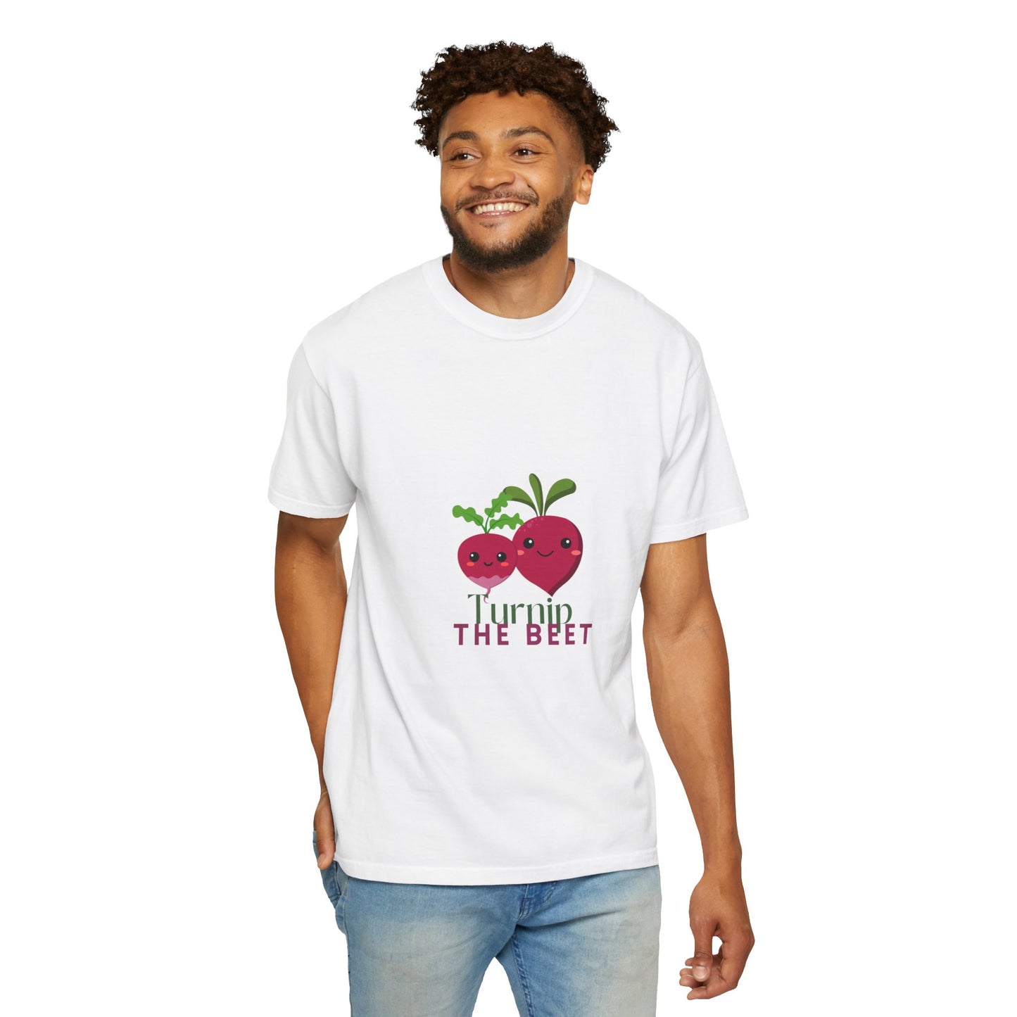 "Turnip the Beet" Unisex Garment-Dyed T-Shirt – Cute Veggie Dance Pun Graphic Tee – Funny Foodie Shirt for Dancers & Music Lovers