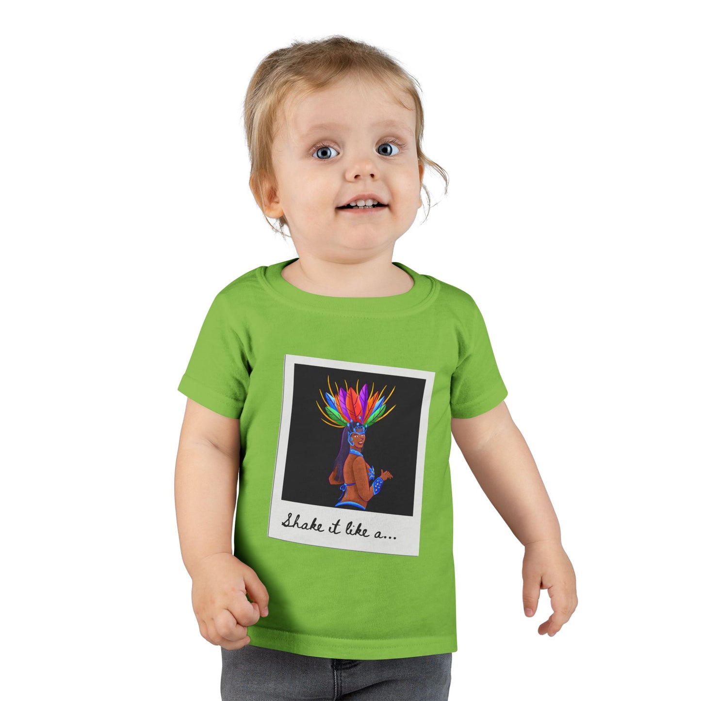 "Shake It Like a..." Toddler Dance T-Shirt – Carnival-Inspired Samba Dancer Graphic Short Sleeve Tee for Kids