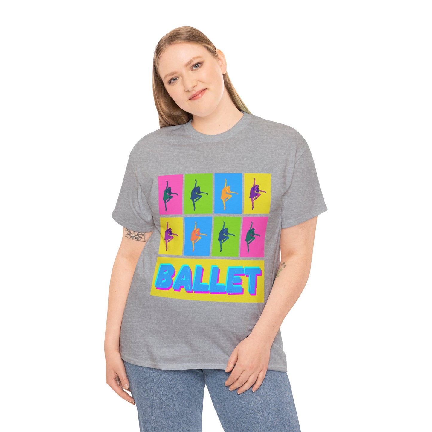 "Ballet" Pop Art Inspired Dance Graphic Unisex Heavy Cotton Tee – Artistic Ballet Dancer T-Shirt for Dance Lovers