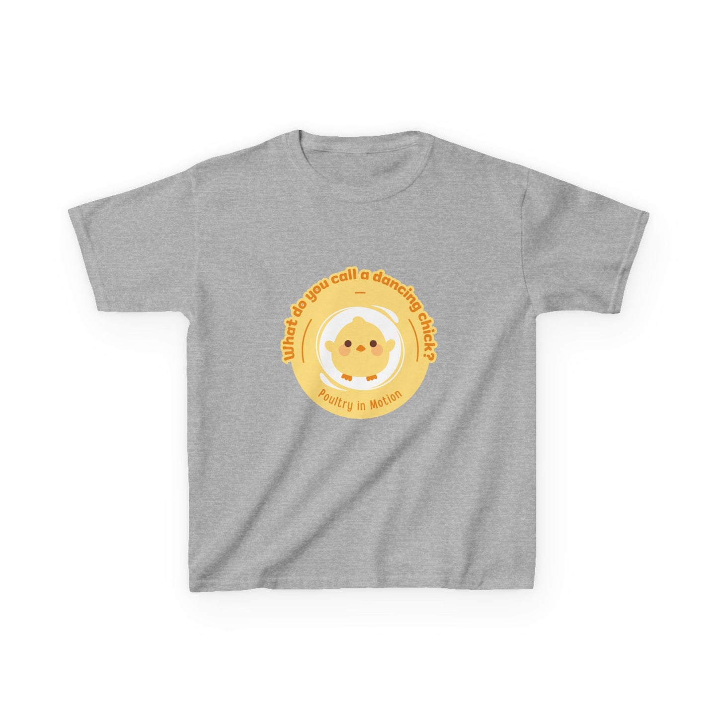 “What do you call a dancing chick? Poultry in Motion” Funny Chick Dance Tee for Kids – Cute Chicken Graphic - Youth Dance Pun T-Shirt