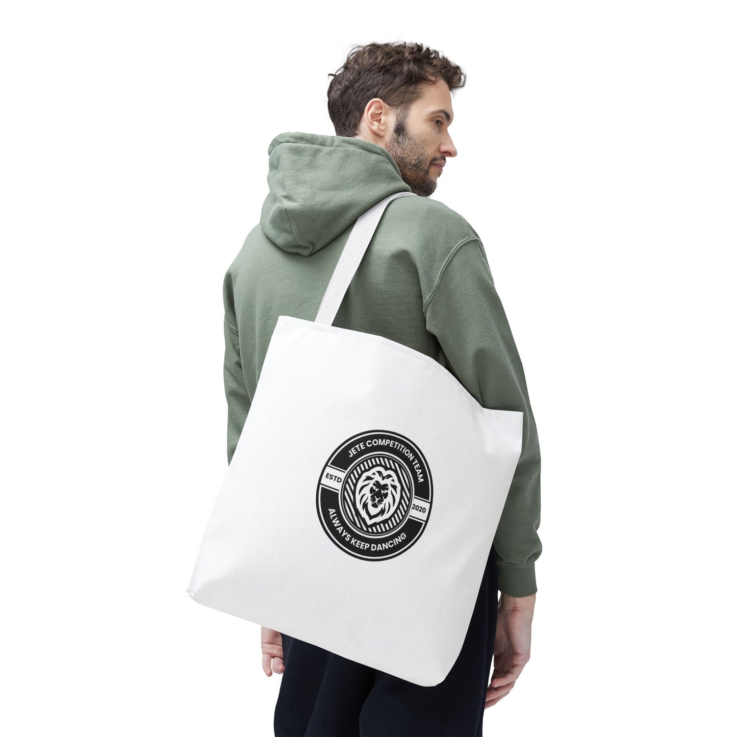 "Jeté Competition Team, Always Keep Dancing" Canvas Tote Bag – Collegiate Dance Team Logo | Reusable Dance Bag for Dancers, Rehearsals & Competitions