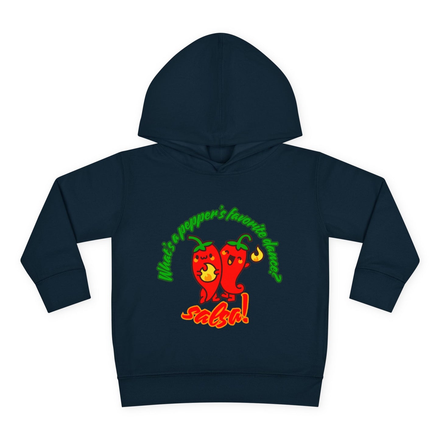 "What's a Pepper's Favorite Dance? Salsa!" Toddler Fleece Dance Hoodie – Funny Colorful Pullover for Kids