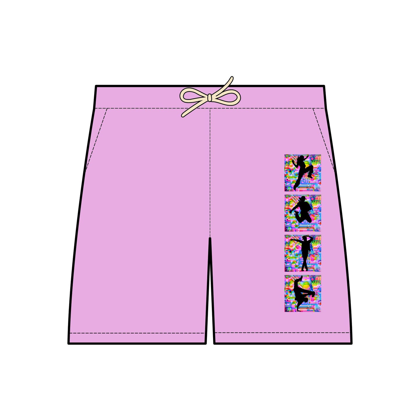 Levels Premium Collection Fleece Sweat Shorts – Vibrant Unisex Dance Shorts with Bold Dancer Silhouette Graphic
